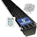 FlowGuard Gutter Guard, USA Made Professional DIY 5 Inch 50-Year Gutter Cover Leaf Protection System - Thermal Thaw Black - Aluminum - 102 Feet - by FlexxPoint