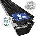 FlowGuard USA Made Professional DIY 5 Inch High Clearance 50-Year Gutter Cover System - Black - Aluminum Gutter Guards - 125 Feet - by FlexxPoint