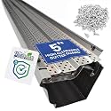 FlowGuard USA Made Professional DIY 5 Inch High Clearance 50-Year Gutter Cover System - Matte - Aluminum Gutter Guards - 22 Feet - by FlexxPoint