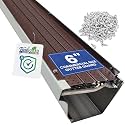 FlowGuard USA Made Professional DIY 6 Inch 50-Year Gutter Cover System - Brown - Aluminum Gutter Guards - 204 Feet - by FlexxPoint