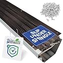 FlowGuard USA Made Slip Under Shingle Professional DIY Universal 5 Inch &amp; 6 Inch 50-Year Gutter Cover System - Thermal Thaw Black - Aluminum Gutter Guards - 102 Feet - by FlexxPoint