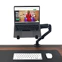 FlowArm Height Adjustable Monitor Arm- Gas Spring | 360 Degree Rotation | 2 Step Installation | 2 Way Wire Management | Desk Monitor Stand for 14-27 inch Screen | (Monitor & Laptop Stand)