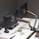 flowlyf Dual Wooden Monitor Arm |Spring Assisted Height Adjustability |Monitor Mount for 17-32" Screen|360 Degree Rotation|2 Step Installation|VESA Complaint|2 Way Wire Manager|9 KG WT Capacity