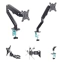 flowlyf Height Adjustable Monitor Arm - Gas Spring | 14-30" Screen | 2 Step Installation | VESA Complaint | 2 Way Wire Management | Desk Monitor Stand with 360 Degree Rotation | 9 KG Wt Capacity