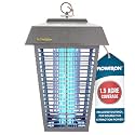 Flowtron Bug Zapper, 1.5 Acre Outdoor, Two 40W UV Bulb, 5600V Zap, Grey
