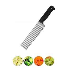stainless steel potato cutter crinkle choppers french fries chips chopping knives with nylon handle chopping knife carrot vegetable salad waves cutting 1pcs-knife crinkle cutter