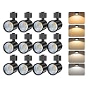 FLSNT LED J Track Lighting Heads, 10W (60W Eq.), 5CCT (2700K-5000K), 800LM CRI90 Dimmable Track Light Head, 36°COB Spotlight, J Type Compatible Track Light for Accent Lighting, Black, 12 Pack