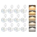 FLSNT LED J Track Lighting Heads, 10W (60W Eq.), 5CCT (2700K-5000K), 800LM CRI90 Dimmable Track Light Head, 36°COB Spotlight, J Type Compatible Track Light for Accent Lighting, White, 12 Pack