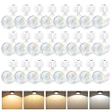 FLSNT LED J Track Lighting Heads, 10W (60W Eq.), 5CCT (2700K-5000K), 800LM CRI90 Dimmable Track Light Replacement Head, 36°COB Spotlight, J Type Track Light for Accent Lighting, White, 24 Pack