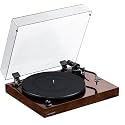 Fluance RT82 Reference High Fidelity Vinyl Turntable Record Player with Ortofon OM10 Cartridge, Speed Control Motor, Solid Wood Plinth, Vibration Insulation Feet – Walnut