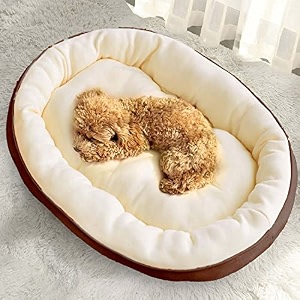 fluffy39s polyester dog amp cat bed durable warm washable sleeping puppy bed soft calming for indooroutdoor brown xxxl