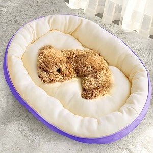 fluffy39s dog amp cat bed - durable warm amp washable soft calming for indooroutdoor purple xxl