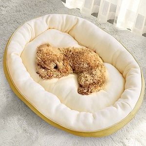 fluffy39s polyester dog amp cat bed durable warm washable sleeping puppy bed soft calming for indoor outdoor beige xxxl