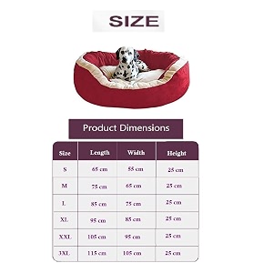 fluffy39s luxurious reversible polyester filled soft dual colour dogcat bed red xxxl