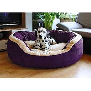 fluffy39s luxurious reversible polyester filled soft dual colour dogcat bed purple xl