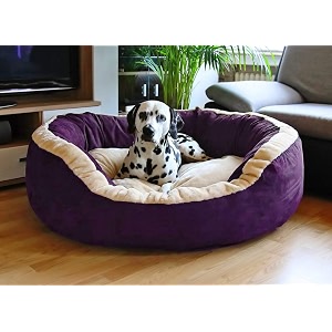 fluffy39s luxurious reversible polyester filled soft dual colour dogcat bed purple small
