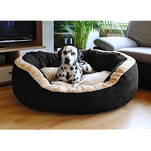 fluffy39s luxurious reversible polyester filled soft dual colour dogcat bed black medium