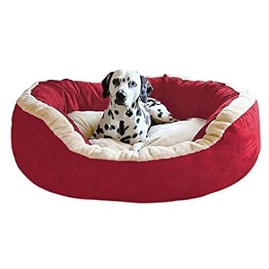 fluffy39s luxurious reversible polyester filled soft dual colour dogcat bed red xl