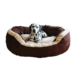 fluffy39s luxurious reversible polyester filled soft dual colour dogcat bed brown xxl