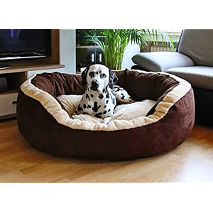fluffy39s luxurious reversible polyester filled soft dual colour dogcat bed brown medium