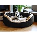 Fluffy's Luxurious Reversible Polyester Filled Soft Dual Colour Dog/Cat Bed (Black, Xlarge)