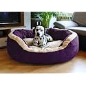 Fluffy's Luxurious Reversible Polyester Filled Soft Dual Colour Dog/Cat Bed (Purple, Medium)