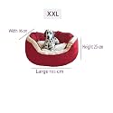 Fluffy's Luxurious Reversible Polyester Filled Soft Dual Colour Dog/Cat Bed (Red, XXL)