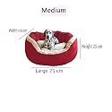 Fluffy's Luxurious Reversible Polyester Filled Soft Dual Colour Dog/Cat Bed (Red, Medium)