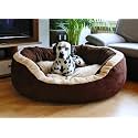 Fluffy's Luxurious Reversible Polyester Filled Soft Dual Colour Dog/Cat Bed (Brown, XXXL)