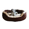 Fluffy's Luxurious Reversible Polyester Filled Soft Dual Colour Dog/Cat Bed (Brown, XXL)