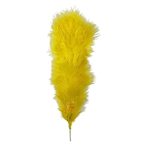 fluffy natural dyed feather kalgi kalangi stick for craft 7-8 inch yellow pack of 50 pcs