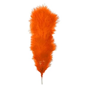 fluffy natural dyed feather kalgi kalangi stick for craft 7-8 inch saffron pack of 10 pcs
