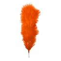 Fluffy Natural Dyed Feather Kalgi Kalangi Stick for Craft (7-8 Inch) (Saffron, Pack of 20 Pcs)