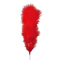 Fluffy Natural Dyed Feather Kalgi Kalangi Stick for Craft (7-8 Inch) (Red Rose, Pack of 10 Pcs)