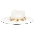 FLUFFY SENSE. Big Wide Brim Boho Western Hat for Women and Men - Felt Rancher Fedora Hat with 4 inches Flat Brim