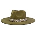 FLUFFY SENSE. Big Wide Brim Boho Western Hat for Women and Men - Felt Rancher Fedora Hat with 4 inches Flat Brim