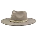 FLUFFY SENSE. Big Wide Brim Boho Western Hat for Women and Men - Felt Rancher Fedora Hat with 4 inches Flat Brim
