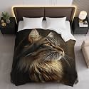 Fluffy Tabby Cat Pattern Comforter Bedding Heavy Bed Blanket Soft Warm Fluffy All Seasons Only Quilt 264x229cm