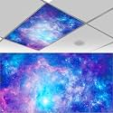 Fluorescent Light Covers for Ceiling Lights Classroom, Stylish Fluorescent Lampshades Classroom Light Covers Magnetic, Modern Ceiling Light Cover for Office, Home, Hospital (Purple Nebula)