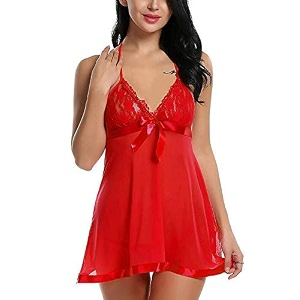 flute women39s polyester solid midi babydoll nightwear
