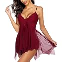 FLUTE Women's Polyester Solid Midi Babydoll Nightwear