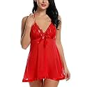 FLUTE Women's Polyester Solid Midi Babydoll Nightwear