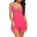 FLUTE Women's Polyester Solid Midi Babydoll Nightwear