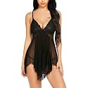 FLUTE Women's Polyester Solid Midi Babydoll Nightwear
