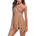 FLUTE Women's Polyester Solid Midi Babydoll Nightwear