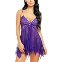 FLUTE Women's Polyester Solid Midi Babydoll Nightwear