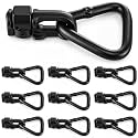 Flutesan 10 Pcs L Track Double Stud Tie Down Fitting with Delta Link, L-Track Accessories for Truck Bed Trailer Cargo Control ATV, RV, Breaking Load 5500 Lbs, Working Load Limit of 1666 Pounds, Black