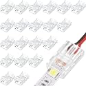 Flutesan 20 Pcs 2 Pin 10 mm LED Strip Connector RGB Lights