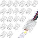Flutesan 20 Pcs 5 Pin 10 mm LED Strip Connector RGB Lights