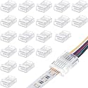 Flutesan 20 Pcs 6 Pin 12 mm LED Strip Connector RGB Lights